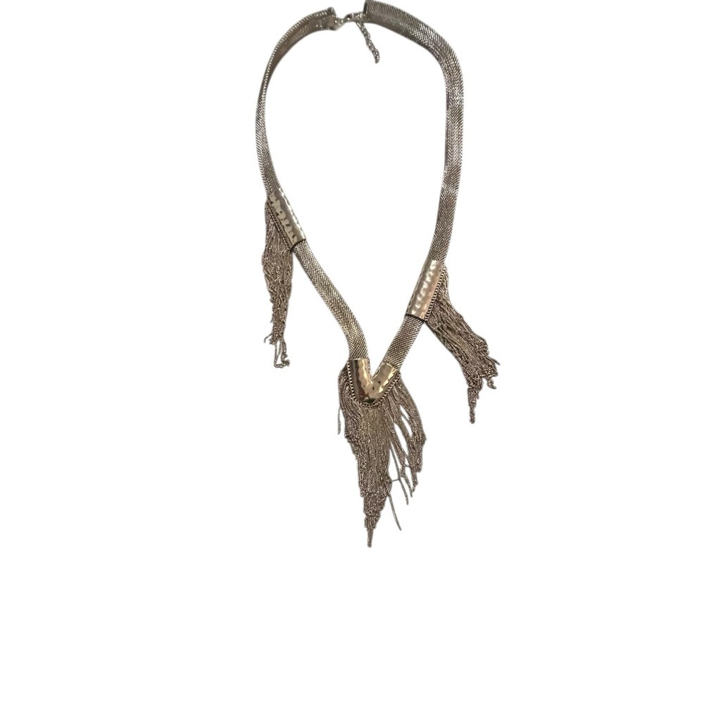 Elegant Gold Fringe Necklace